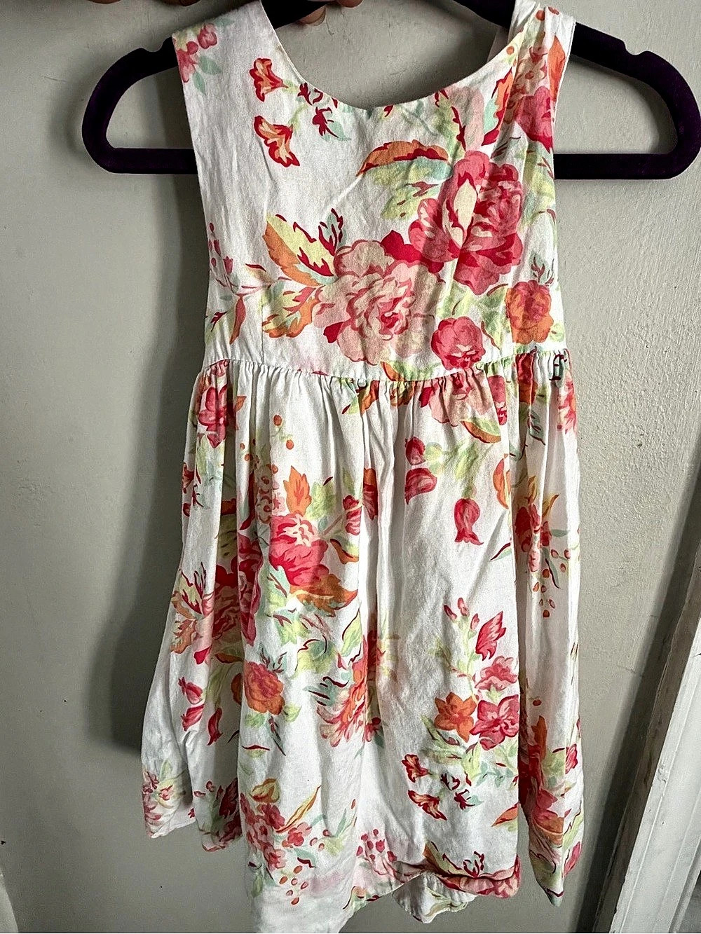 Floral Mini Dress in White & Pink